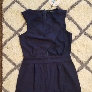 Navy criss-cross front romper